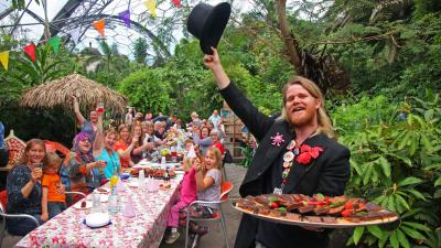 Community celebration in the Rainforest Biome
